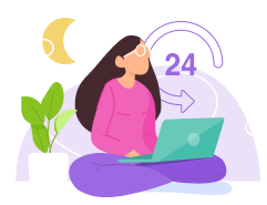 A girl with a laptop